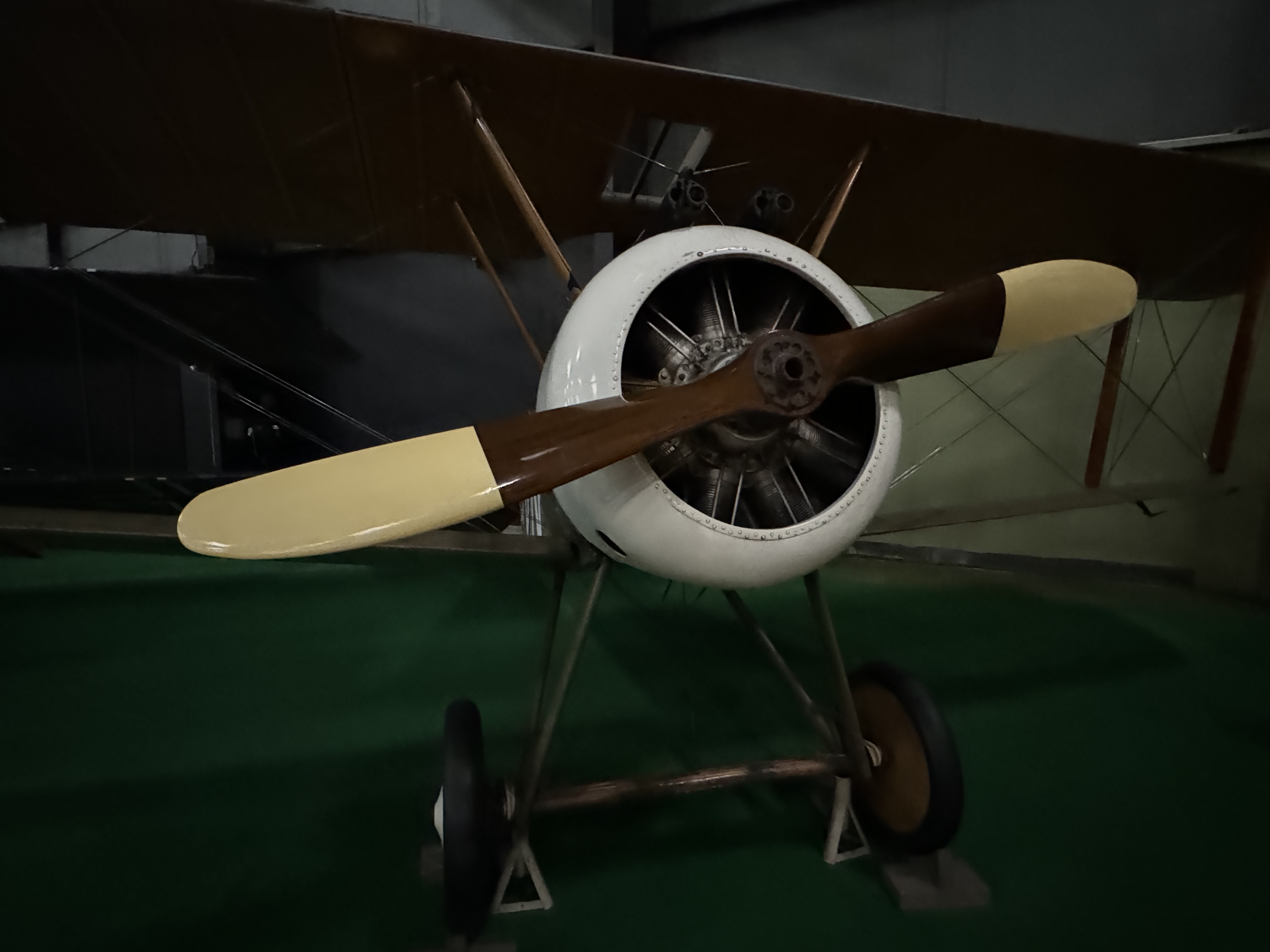 Old wooden propeller plane